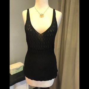 WHBM women’s knit black tank top M